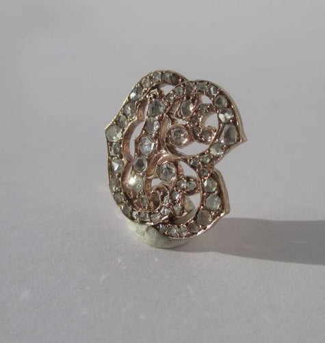 Pendentif monogramme C B pavé de diamants en or rose 18k 58 Facettes