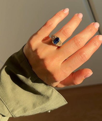 Bague 54.5 Bague Saphir Diamants 58 Facettes