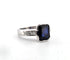 Bague 52 Bague en platine avec saphir et diamants 58 Facettes