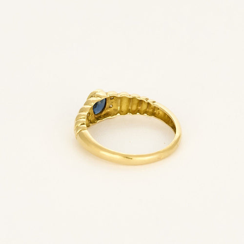 Bague 51 Bague en or jaune, saphir et diamants 58 Facettes HOU5591