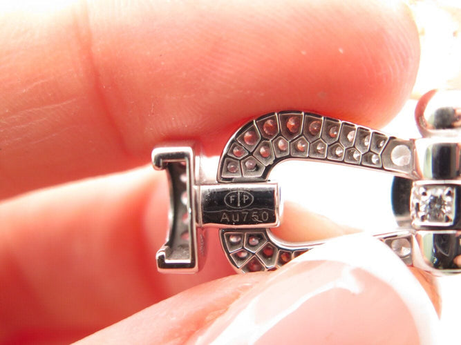 Bracelet bracelet FRED force 10 gm ob0050 t15 or blanc 18k diamants 0.9ct 2 cables 58 Facettes 269619