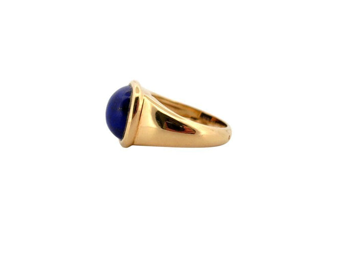 Bague 53 vintage bague HERMES cabochon lapis lazuli en or jaune 18k t 53 ecrin 58 Facettes 267840