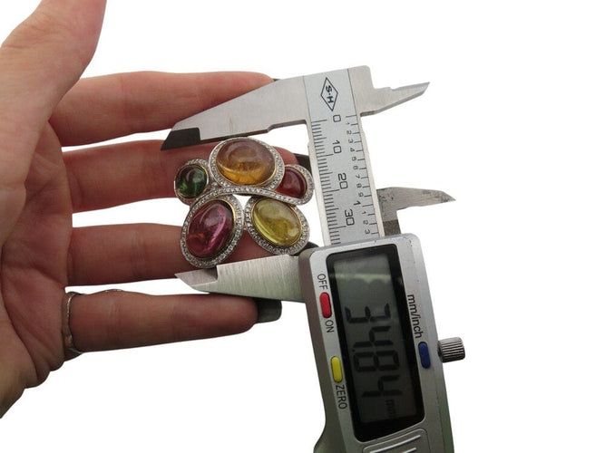 Bague 54 bague en or jaune 18k t54 sertie 5 pierres & 150 diamants 1.05ct 58 Facettes 268939