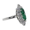 Bague 51 Bague Marquise Or blanc Emeraude, Diamant 58 Facettes 2677052CN