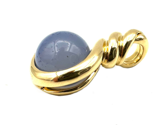 Pendentif GILBERT ALBERT. Pendentif or jaune et billes interchangeables 58 Facettes