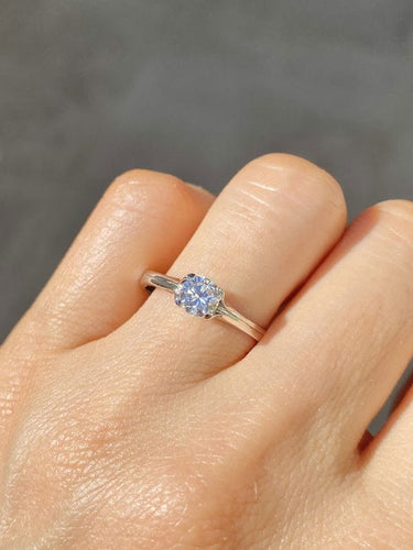 Bague 54.5 Bague solitaire en or blanc 18K et diamant 58 Facettes