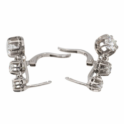 Boucles d'oreilles Boucles d'oreilles Dormeuses Or blanc Diamant 58 Facettes 2960964CN