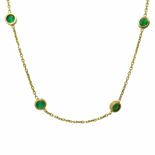 Collier Collier or jaune 18K et emeraude 2 ct 58 Facettes 00059301