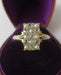 Bague 54 Bague ancienne damier diamants perles or jaune et platine 58 Facettes