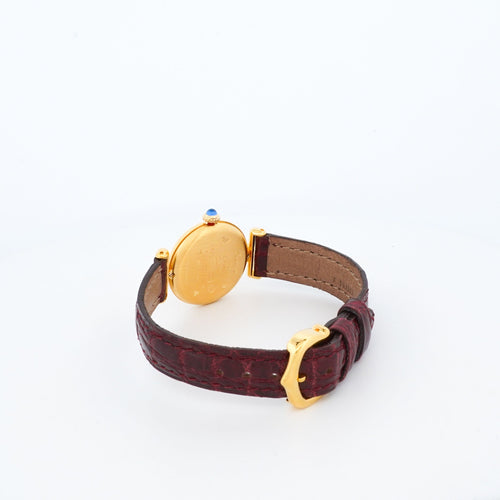 Montre Cartier - Montre Must Colisée cadran ivoire à chiffres romains en vermeil 58 Facettes