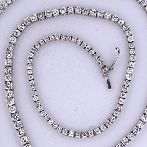 Collier Collier tennis en or blanc avec diamants 58 Facettes