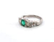 Bague Bague en platine avec émeraude centrale et diamants latéraux 58 Facettes