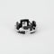 Bague 55 MELLERIO - Graphic - Bague or blanc et céramique noire 58 Facettes J1WG463-9051