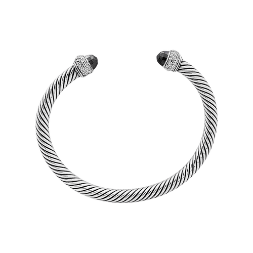 Bracelet Bracelet David Yurman, "Cable Classic", argent, diamants, hématites. 58 Facettes 34590