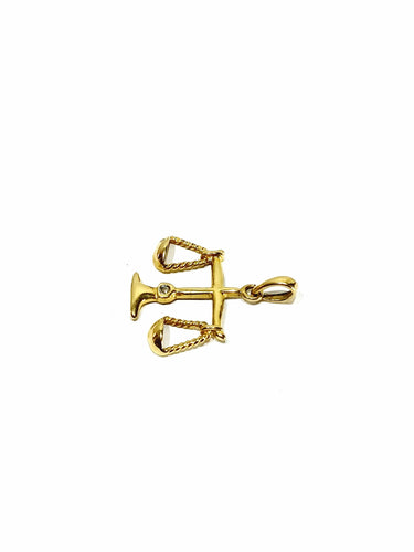 Pendentif Pendentif Justice Balance or jaune diamant 58 Facettes