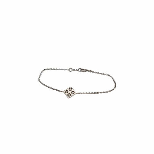 Bracelet Bracelet carré or blanc serti de diamants 58 Facettes