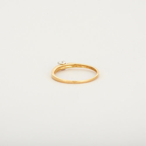 Bague 54 Solitaire or jaune et blanc diamant 58 Facettes 3121273