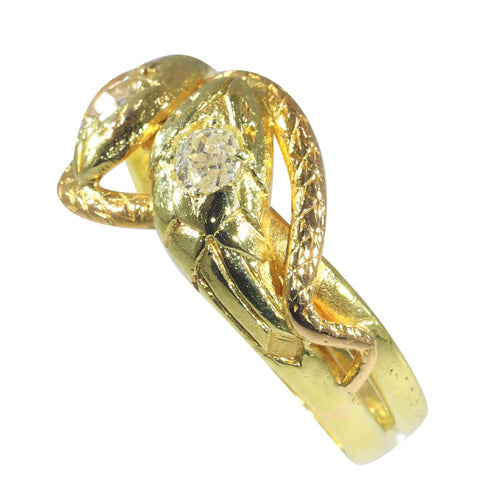 Bague 63 L'élégance de la nature : la bague serpent symbolique de 1900 58 Facettes 23107-0044