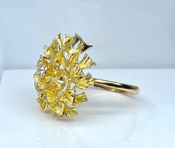 Bague 54 Importante bague en or jaune 18 carats et diamants 58 Facettes AB504