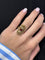 Bague ancienne or jaune grenats et diamants