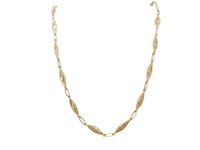 Collier filigrane ancien en or jaune 58 Facettes 30265