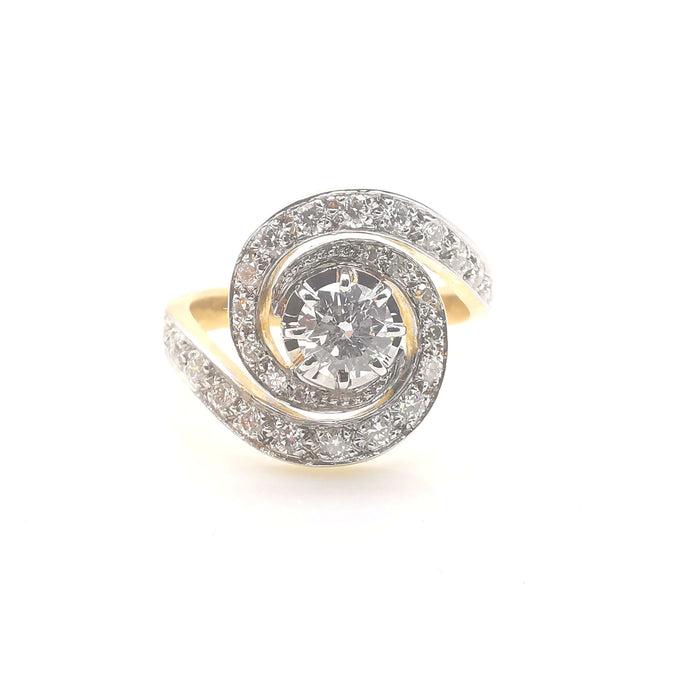 Bague 54 Bague tourbillon or et diamants 1.34 ct 58 Facettes