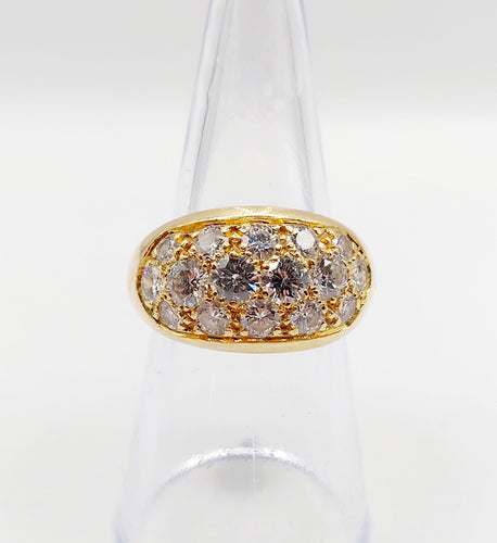 Bague 53 Bague jonc bombée or jaune et 2,20 carats de diamants taille brillant 58 Facettes A06334