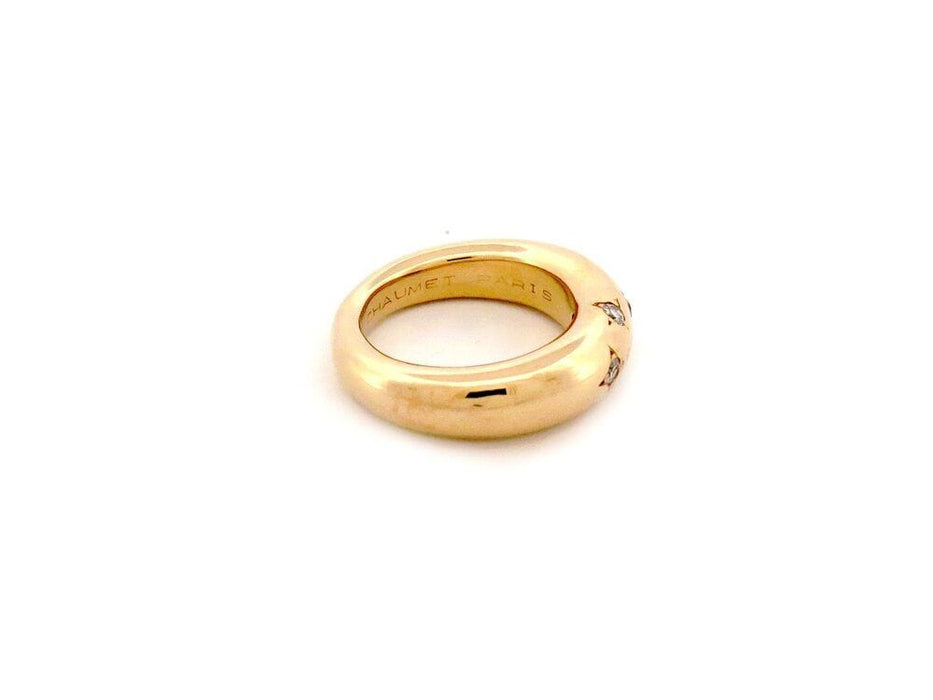 Bague 53 bague CHAUMET jonc etoile gm 52 4 diamants 0.12ct or jaune 18k 7.3gr 58 Facettes 265231