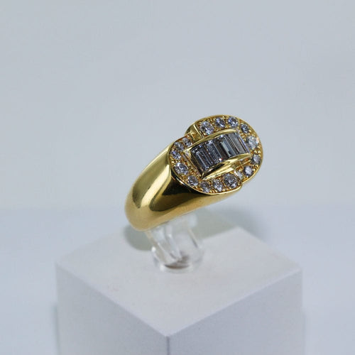 Bague Bague jonc or jaune et diamants 58 Facettes