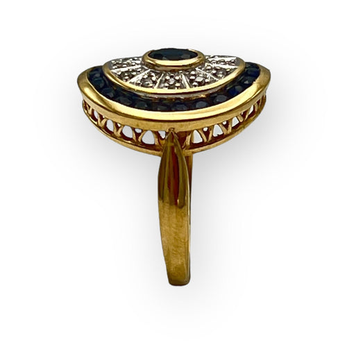 Bague 51 Bague or blanc, or jaune, saphirs et diamants 58 Facettes 149060349