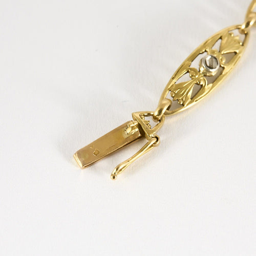 Bracelet en Or jaune, diamants et saphirs