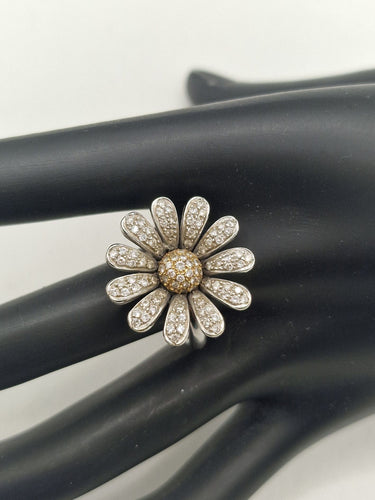 Bague Bague Fleur en or blanc et Diamants 58 Facettes