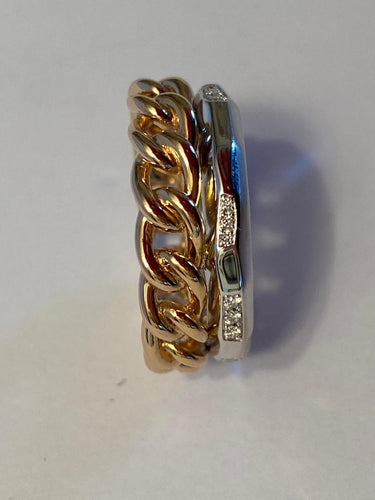 52 POMELLATO - Anello collezione Milano due ori e diamanti 58 Facettes