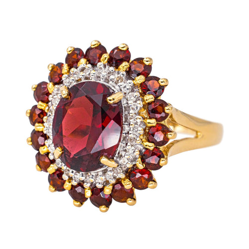 Bague 55 Bague Pompadour  Or jaune Grenat, Diamant 58 Facettes 4523259CN