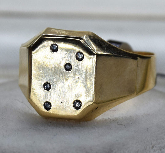 Bague 58 Bague unisexe or jaune diamants 58 Facettes