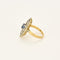 Bague 54.5 Bague en or jaune, or gris, saphir et diamants 58 Facettes ANG0583