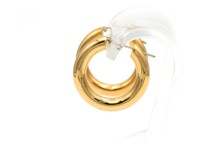 Boucles d'oreilles "créoles" contemporaines en or jaune 18 carats