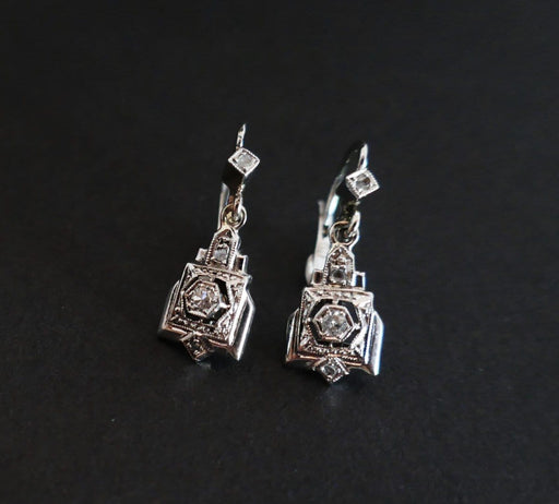 Earrings Art Deco Earrings adorned with white sapphires 58 Facettes