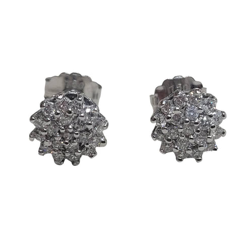 Boucles d'oreilles Boucles d'oreilles en or blanc 18 carats et diamants 58 Facettes PE551