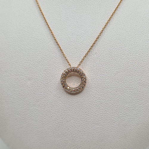 Collier Collier or rose, cercle en diamants 58 Facettes