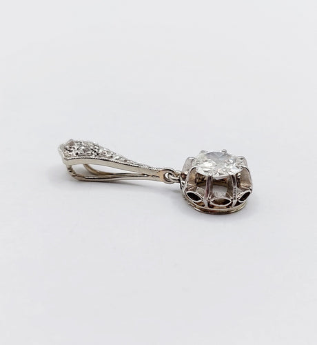 Pendentif Pendentif art deco or blanc 18k diamant 0,80 carats (circa 1920) 58 Facettes A06128
