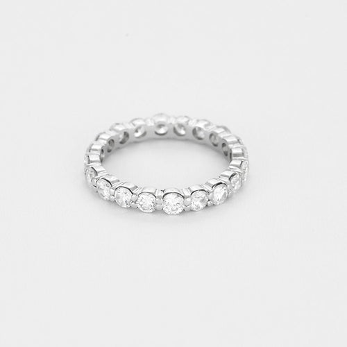 Bague 52,5 Alliance américaine  en or blanc et diamants 58 Facettes B250582