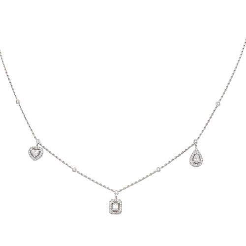 Collier Messika Collier Trio My twin Or blanc Diamant 58 Facettes 4914822RV