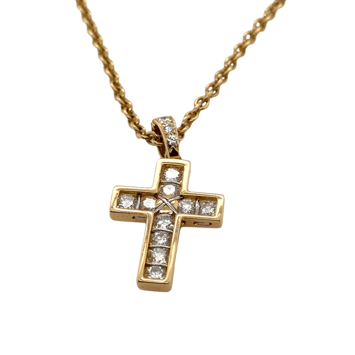 Pendentif Cartier - Pendentif Croix avec diamants 58 Facettes 1.0000392/1