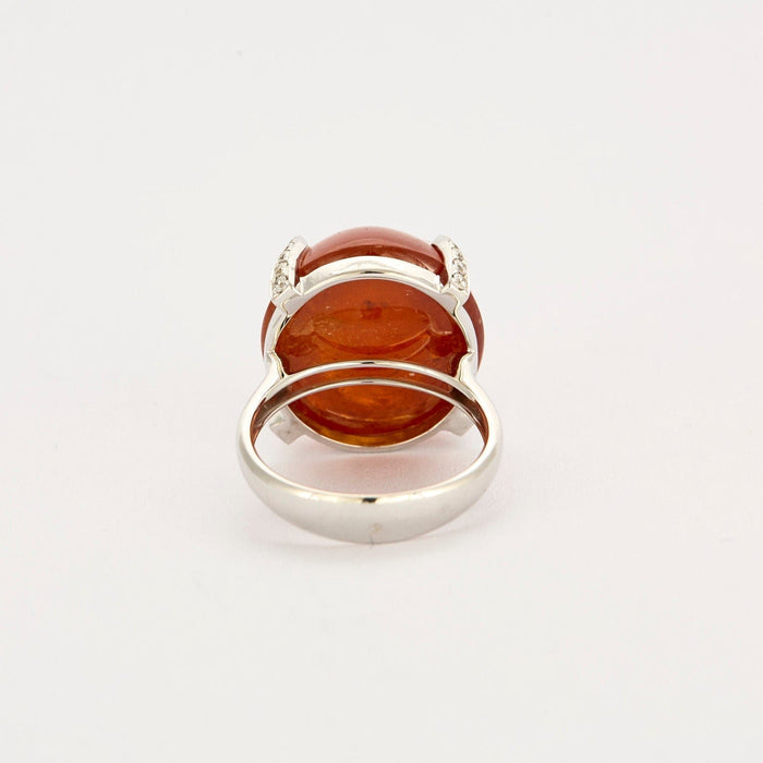 Bague 54.5 Bague or blanc spessartite 58 Facettes 32600142