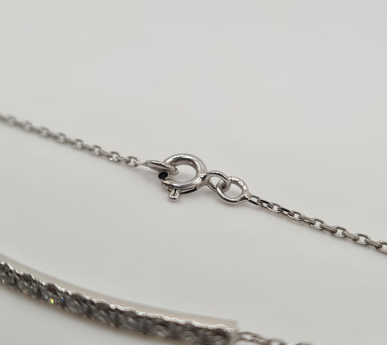 Bracelet Bracelet or blanc serti d’une barrette de diamants 58 Facettes