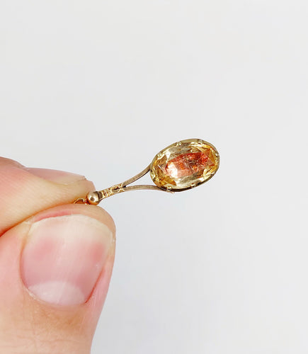 Pendentif Pendentif victorien or jaune, citrine sur paillon rouge (circa 1820) 58 Facettes A06126