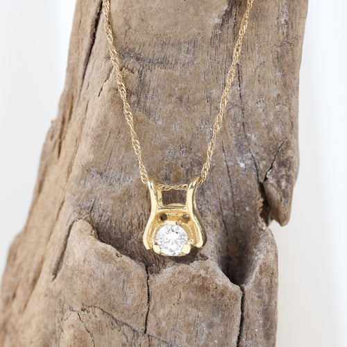 Pendentif Pendentif en or jaune 18 carats serti d'un diamant taille brillant 58 Facettes 135024B/A