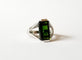 Bague 56 Bague or blanc 18k et Tourmaline verte 58 Facettes