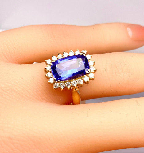 Bague 53 Bague tanzanite 3,50 carats diamants 58 Facettes AB527
